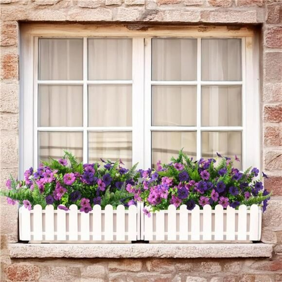 UV Resistant Silk Outdoor Flowers Multicolor Fake Plants for Porch Patio Yard - Picture 4 of 7